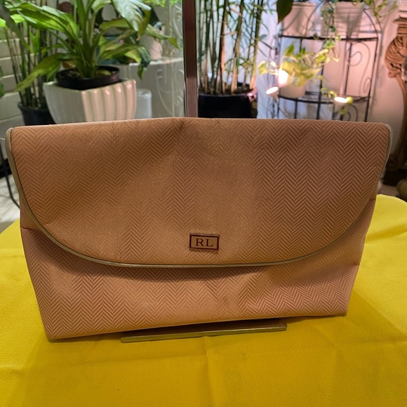 RALPH LAUREN PINK CHEVRON CLUTCH - Picture 4 of 6